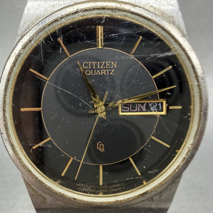 Citizen CQ Watch Men 33mm Black Dial Two Tone Daydate 1100T38502 NewBatt READ!!1