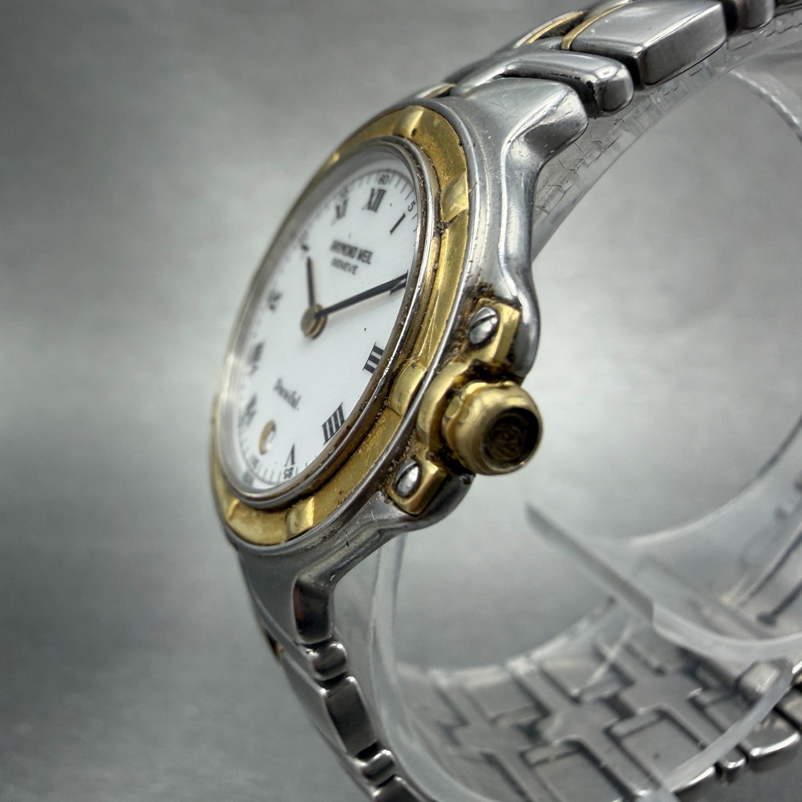 Raymond Weil Parsifal Watch Women 27mm White Dial Two Tone Date READ New battery2