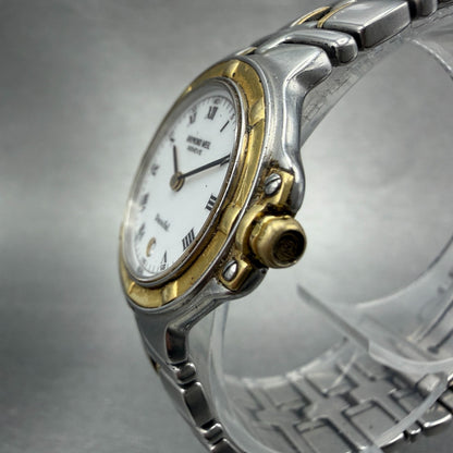 Raymond Weil Parsifal Watch Women 27mm White Dial Two Tone Date READ New battery2