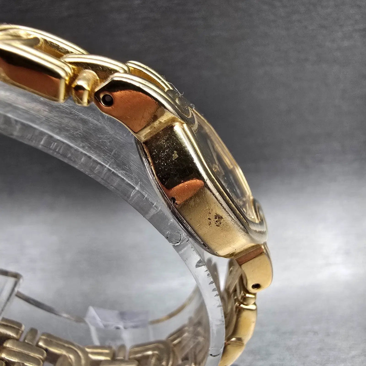 Citizen Watch Women 17mm Blue Dial Gold Tone Hexagon 3220-328353 New Battery3