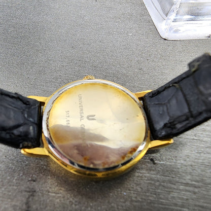 Universal Geneve Watch Women 22mm Gold Dial Gold Tone Round 517.663 New Battery9