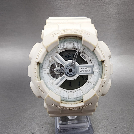 Casio G-Shock Watch Men 48mm Digital Analog White GA-110BC Alarm Chrono New Batt0