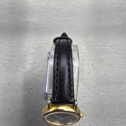 Seiko Watch Women 20mm Black Dial Gold Tone Round 2Y00-0A19 New Battery Vintage4