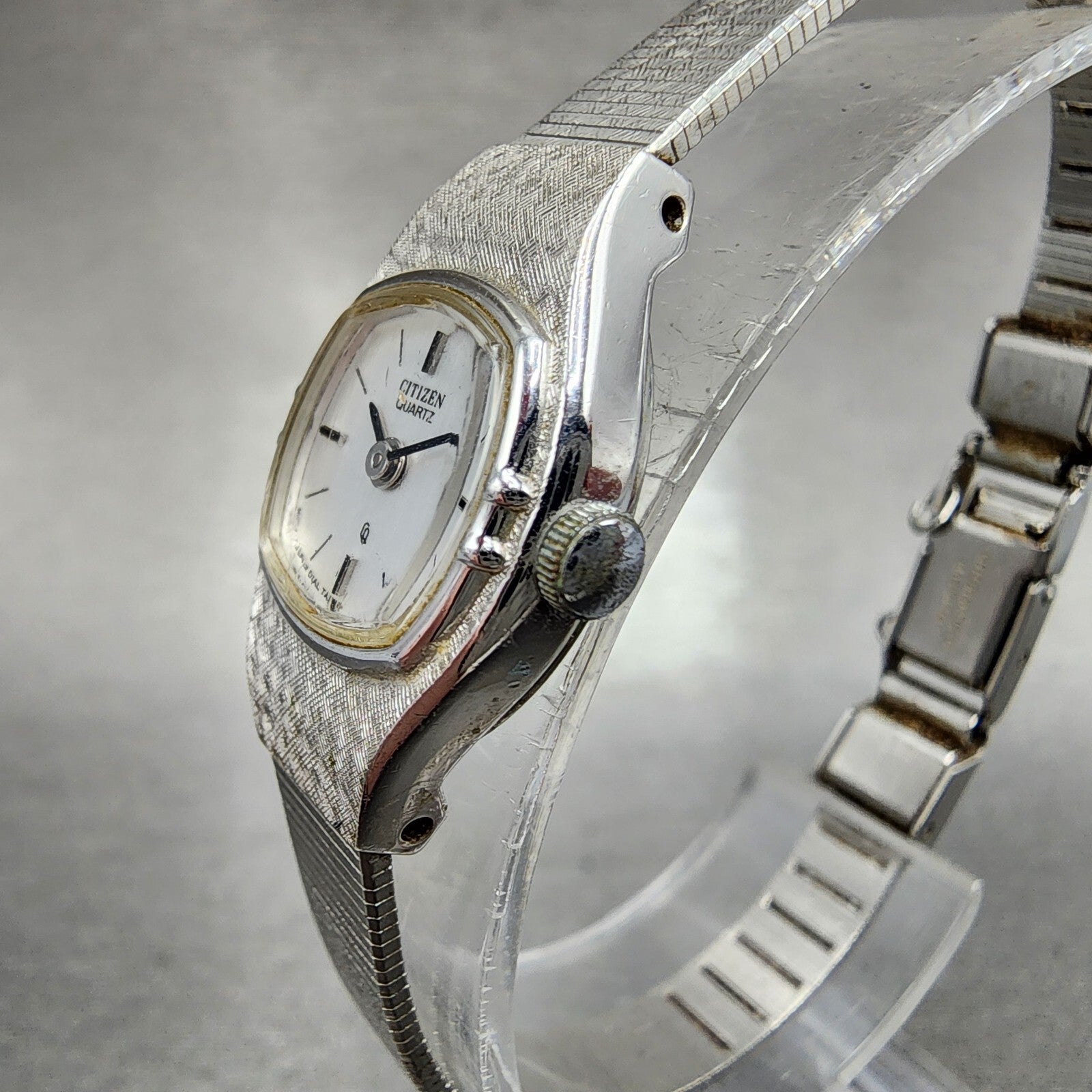 Citizen CQ Watch Women 16mm Silver Dial Silver Tone Square 3220891481  New Batt2