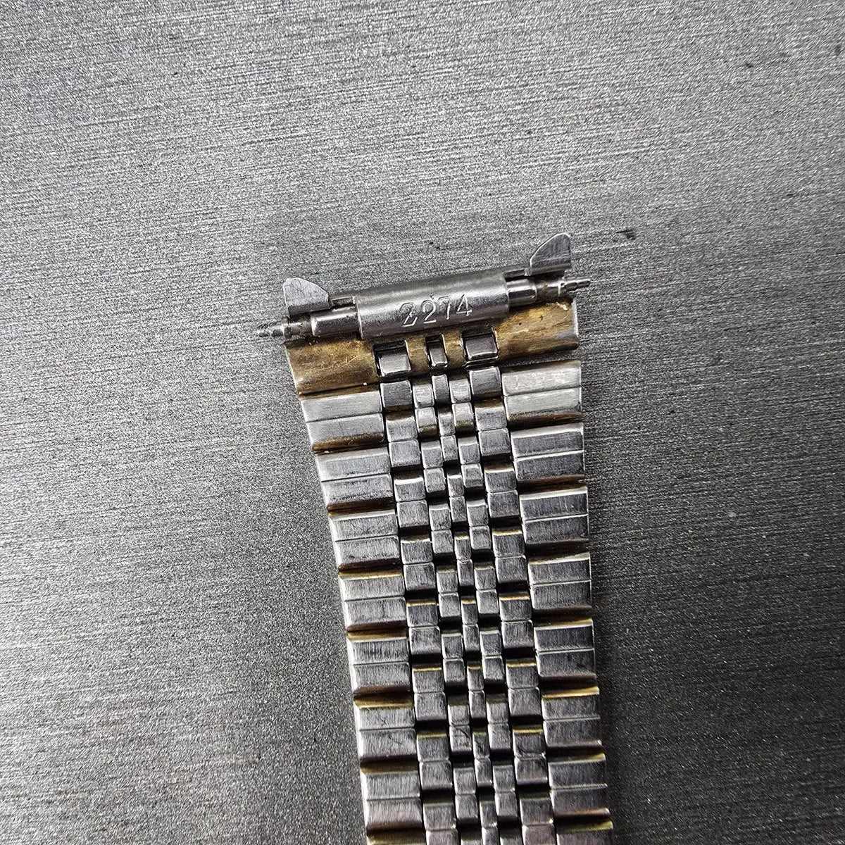 Seiko Bracelet 19mm Stainless Steel Gold Tone Tri Folding Clasp Vintage Japan Z27