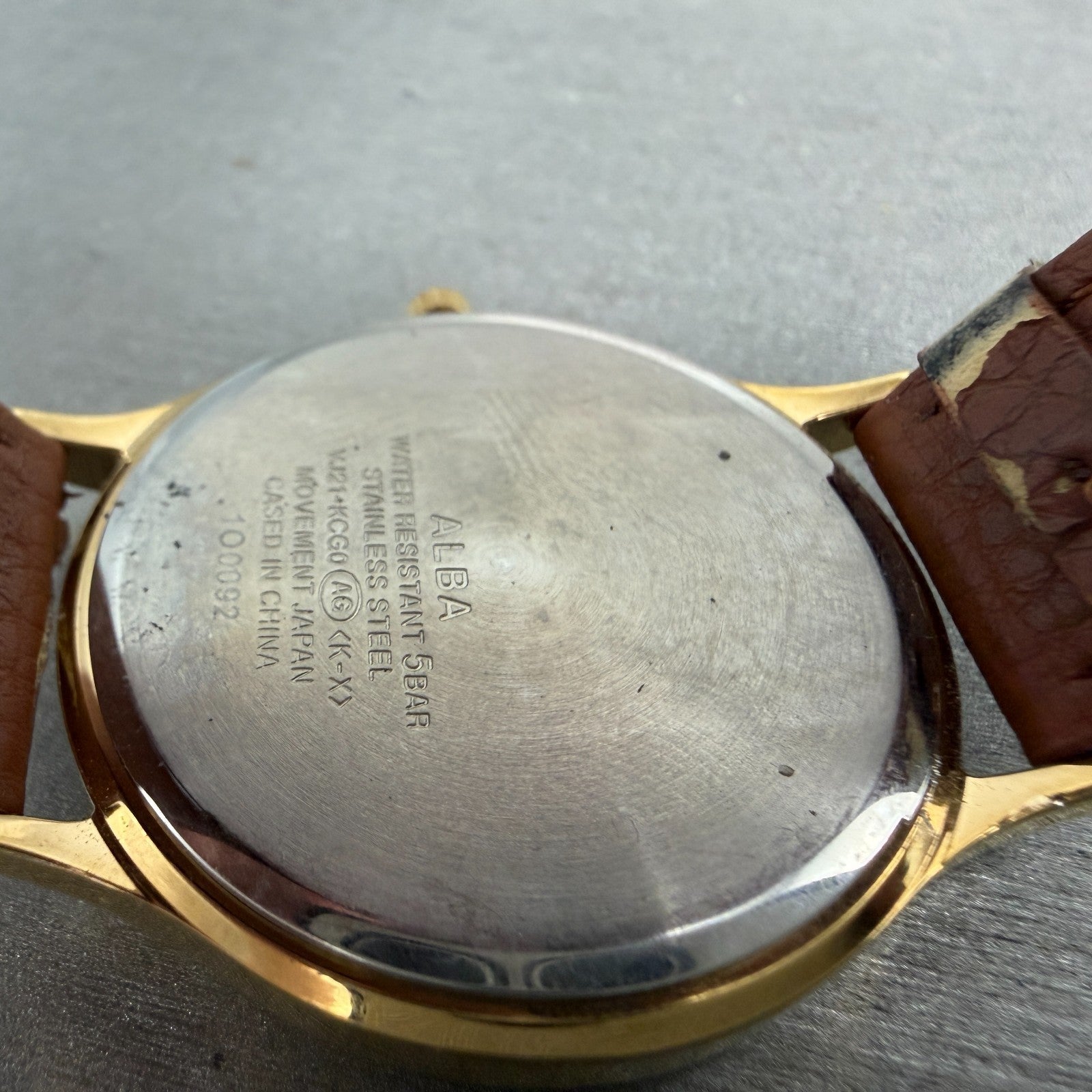 Seiko Alba Watch Men 36mm Luminous Dial Gold Tone Round VJ21-KCG0 New Battery9