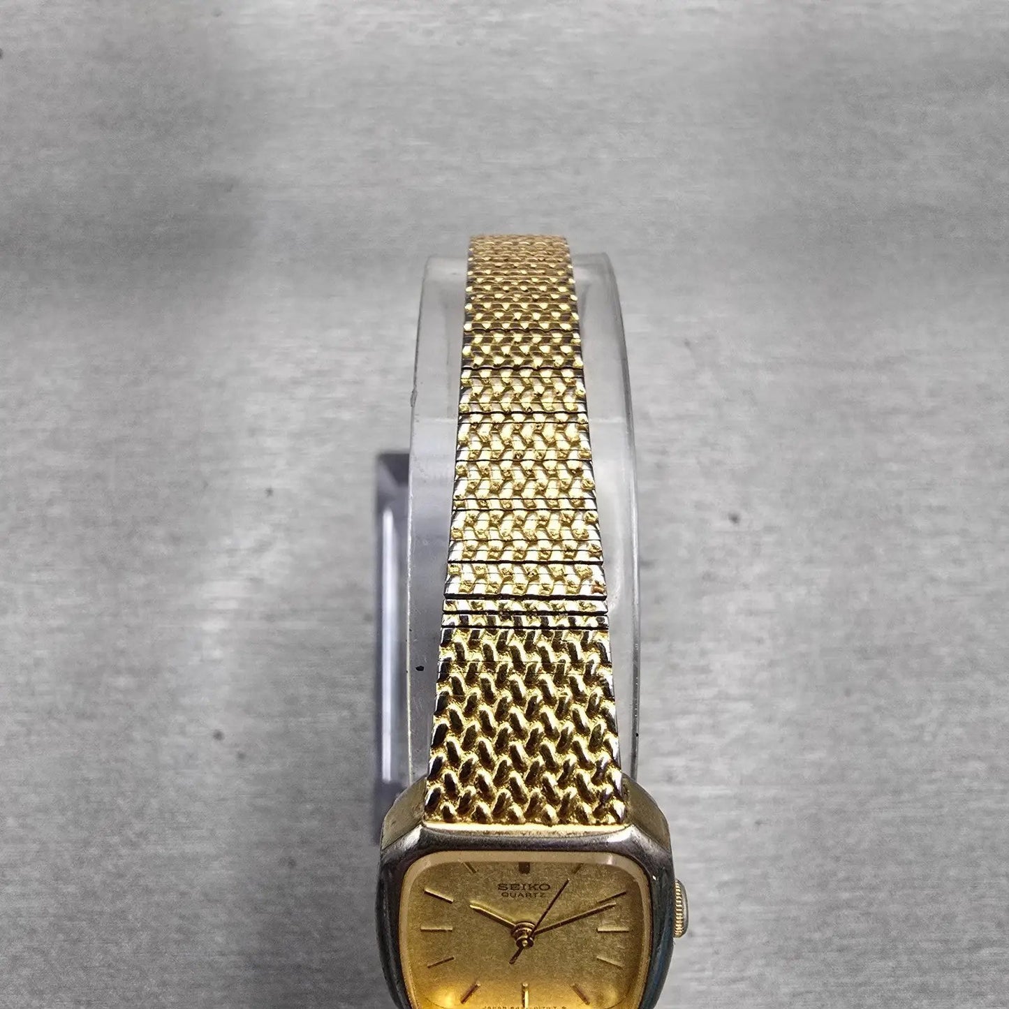 Seiko Watch Women 19mm Champagne Dial Gold Tone Rectangle 5421-5060 New Battery4