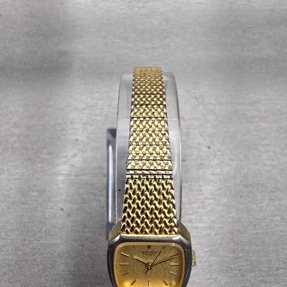 Seiko Watch Women 19mm Champagne Dial Gold Tone Rectangle 5421-5060 New Battery4
