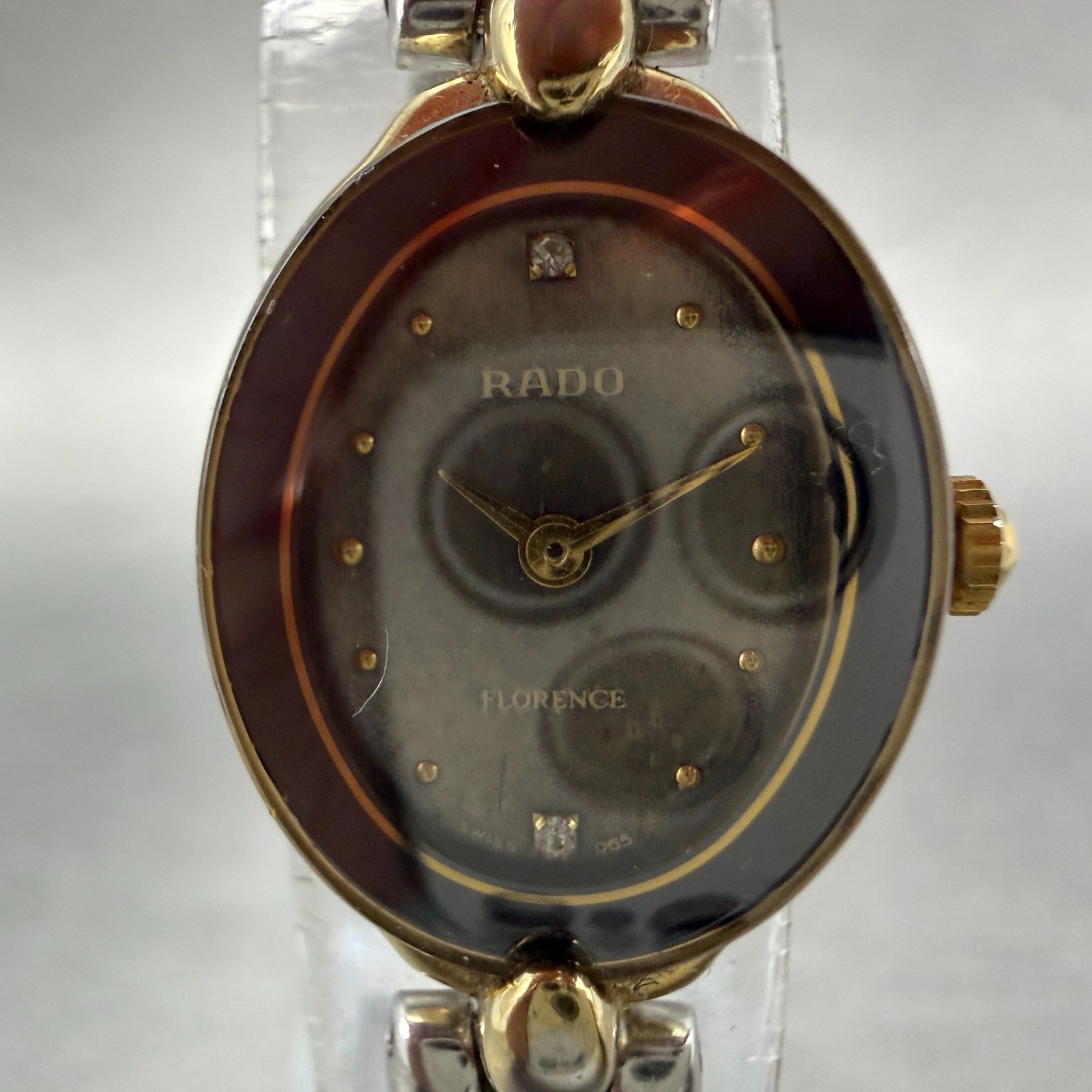 Rado Florence Watch Women 19mm Gray Dial Two Tone Oval 153.3650.2 New Battery1