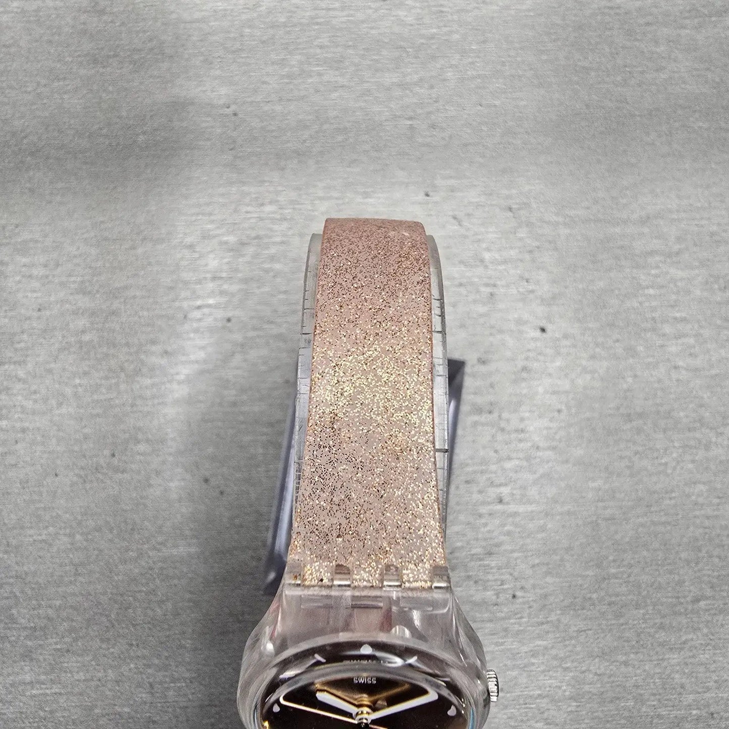Swatch PINKINDESCENT TOO Watch Women Rose Gold Dial Clear Case LK354D New Batt4