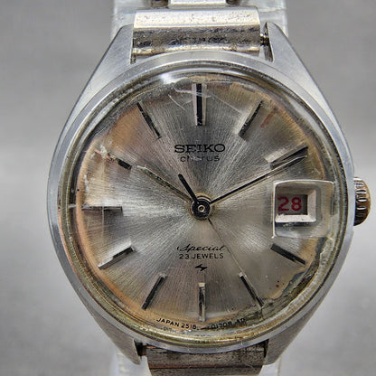 Seiko Special Watch Women 23mm Silver Dial Silver Tone Date Manual 25180090 Run1