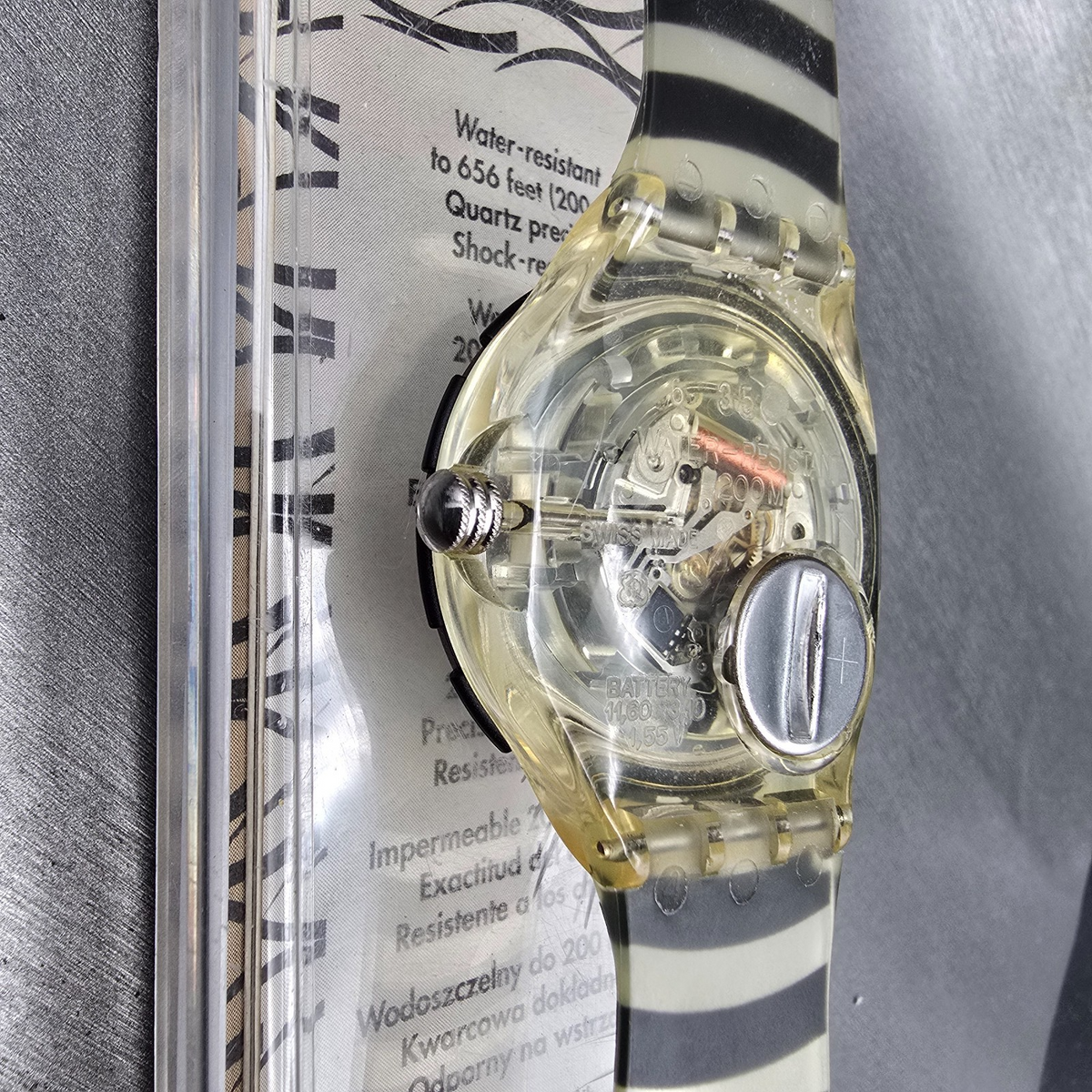 Swatch Scuba 200 Smile Watch Men 38mm White Dial Clear Case SKD127 New Battery14