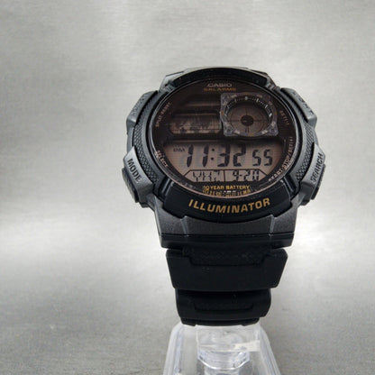 Casio AE1000W World Time Watch Men 43mm Digital Black Tone Alarm Chrono NewBatt6