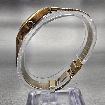 Seiko Watch Women 19mm Champagne Dial Gold Tone Round 4N00-0661 New Battery VTG6