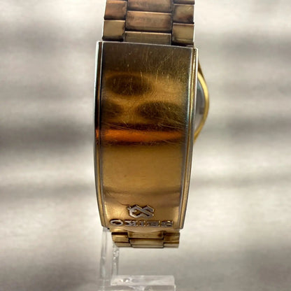 Seiko SQ Watch Men 35mm Gold Dial Gold Tone Daydate Round 7546-8440 New Battery7