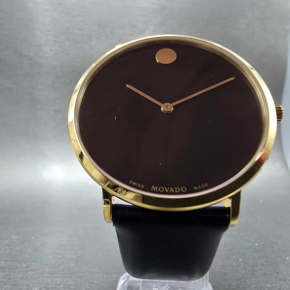 Movado Museum Watch Men 40mm Black Dial Gold 70th Anniversary 0607135 New Batt5