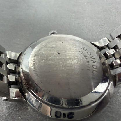 Movado Esperanza Watch Men 38mm Black Steel Round New Battery Bracelet 06060429