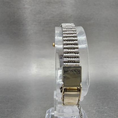Seiko Watch Women 17mm White Dial Two Tone Oval 2Y015C09 New Battery7