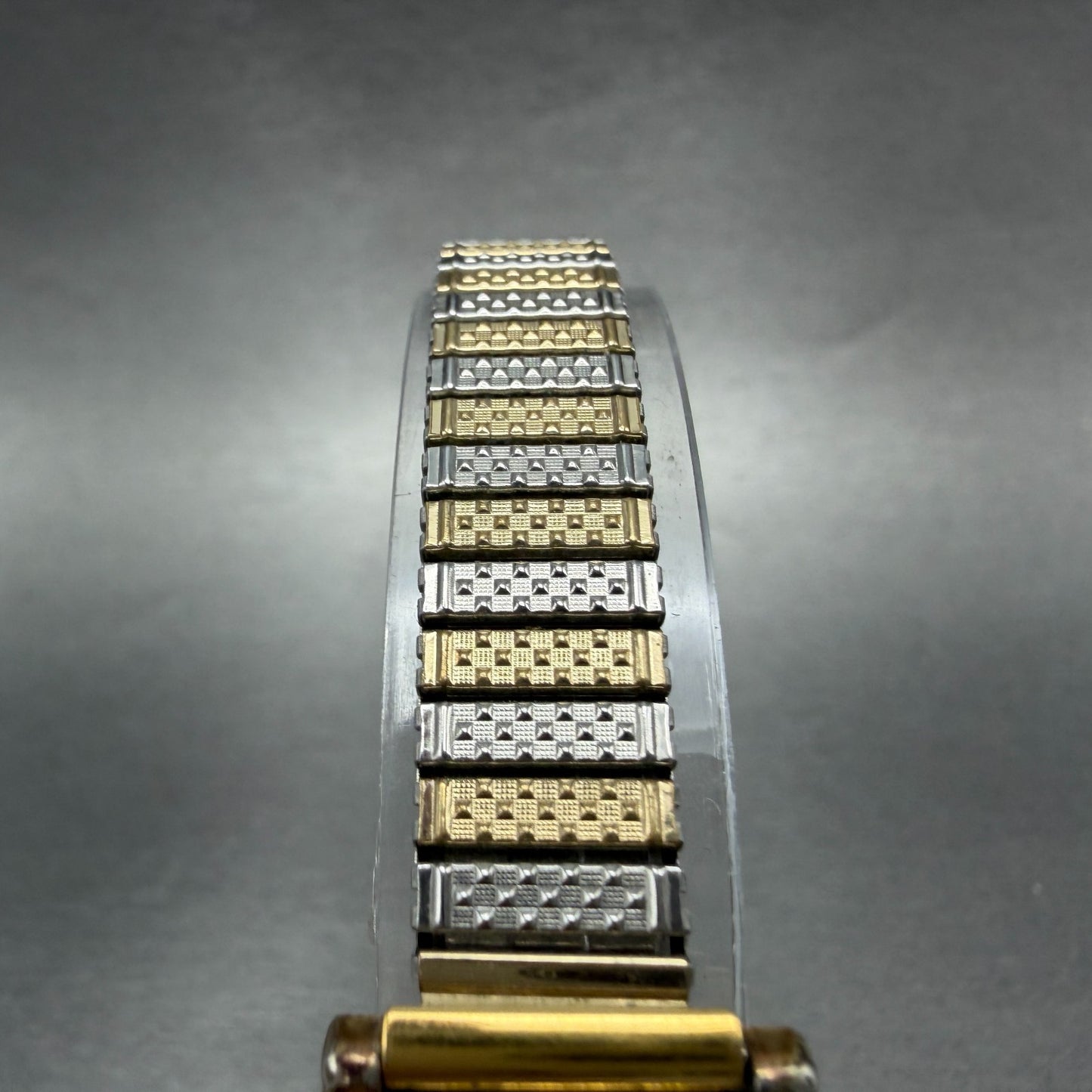 Seiko Tank Watch Women 18mm Champagne Dial two Tone Rectangle 7321-5510 New Batt4