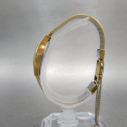 Seiko Watch Women 20mm Champagne Dial Gold Tone Round 8y210029 New Battery6