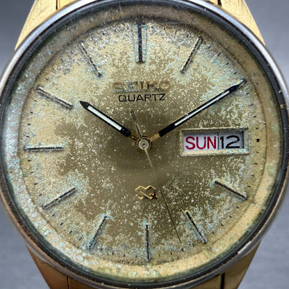 Seiko SQ Watch Men 34mm Champagne Dial Gold Tone REDA!!!!! 8123-8009 New Battery1