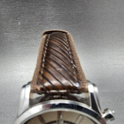 Tommy Bahama Panama-Crono Watch Men 42mm Cream Dial Steel Date TB1137 New Batt4