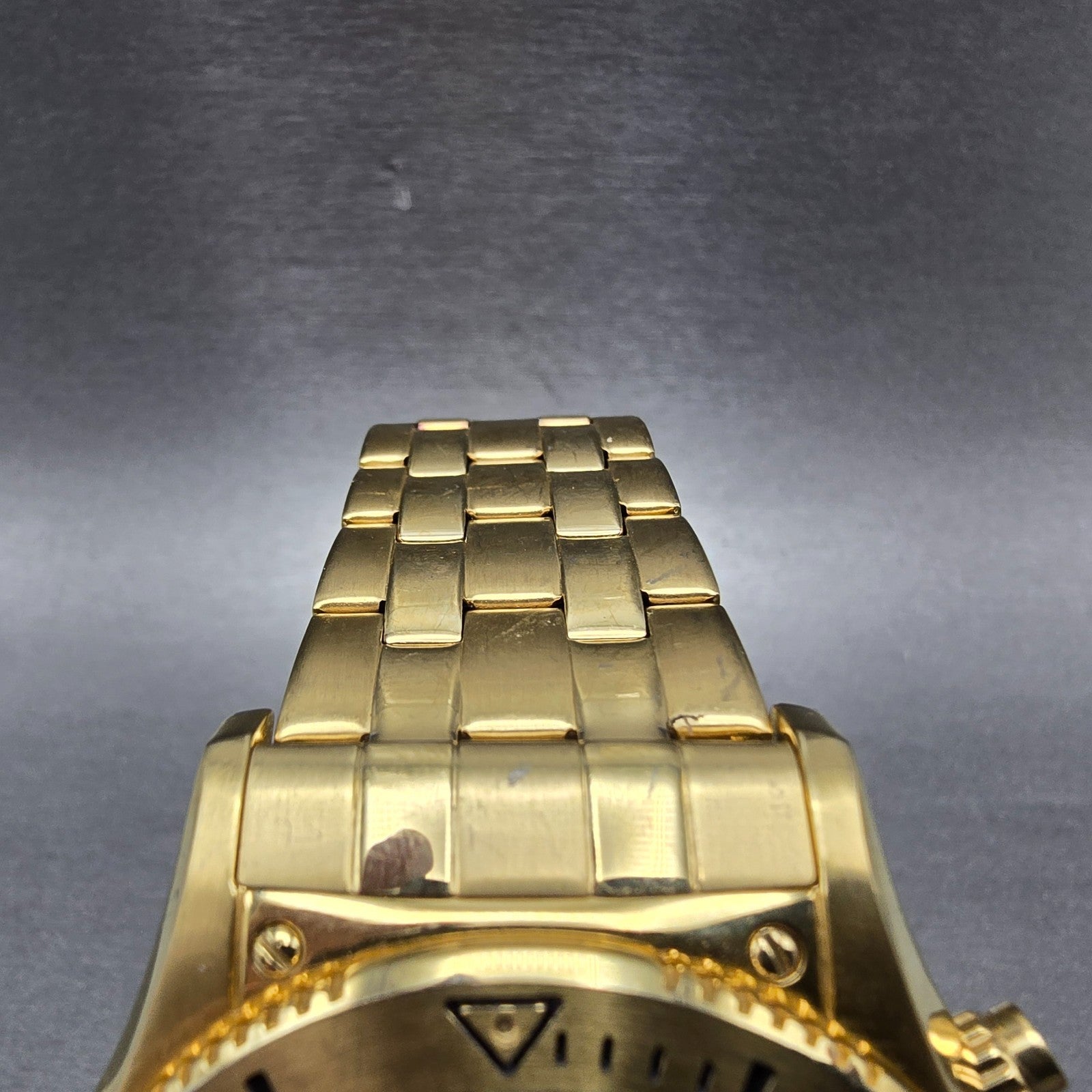 Invicta Chronograph Dive Watch Men 46mm Blue Dial Gold Tone Daydate 6858 New Bat4