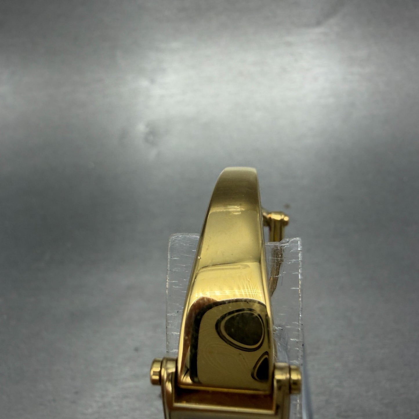 Gucci 1500L Tank Watch Women 12mm Black Dial Gold Rectangle Bangle New battery A4