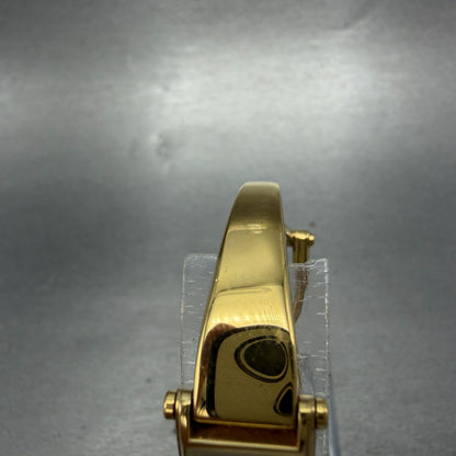 Gucci 1500L Tank Watch Women 12mm Black Dial Gold Rectangle Bangle New battery A4