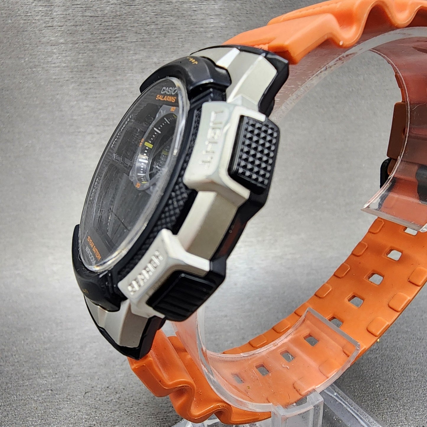 Casio AE1000W World Time Watch Men 44mm Digital Silver Tone Alarm Chrono NewBat2