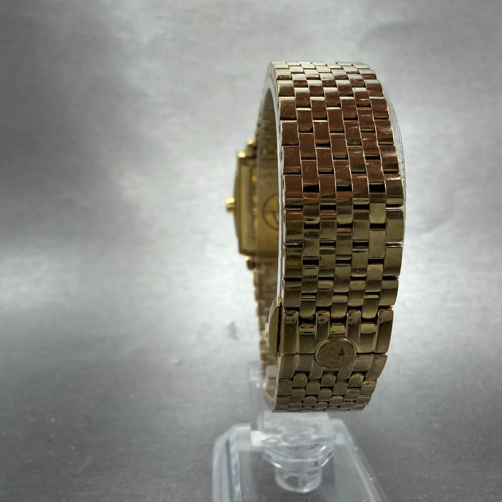 Raymond Weil Tradition Tank Watch Women 24mm White Dial Gold Tone Date 5956 Runs7