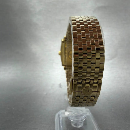 Raymond Weil Tradition Tank Watch Women 24mm White Dial Gold Tone Date 5956 Runs7