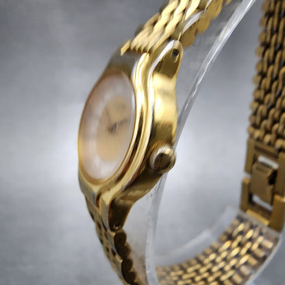 Seiko Watch Women 19mm White Dial Gold Tone Round V4010289 New Battery2