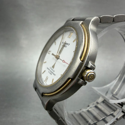 Seiko Cadet Watch Men 35mm White Dial Titanium Tone Round 5p31-6250 PARTS VTG3