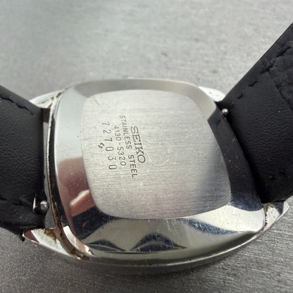 Seiko Watch Men 33mm Silver Dial Silver Tone Rectangle 4130-5320 New Battery9