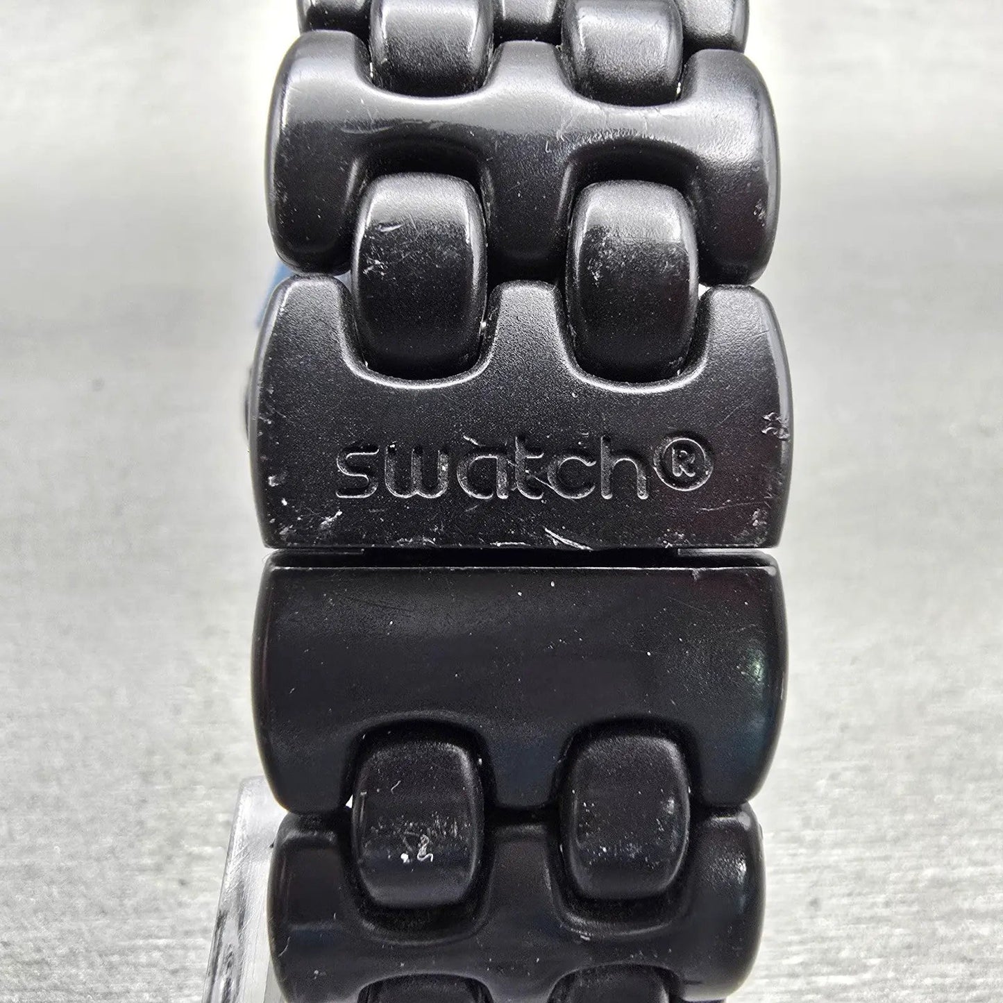 Swatch Follow The Track Chrono Watch Men Black Dial Black Date SUIM401 New Batt7