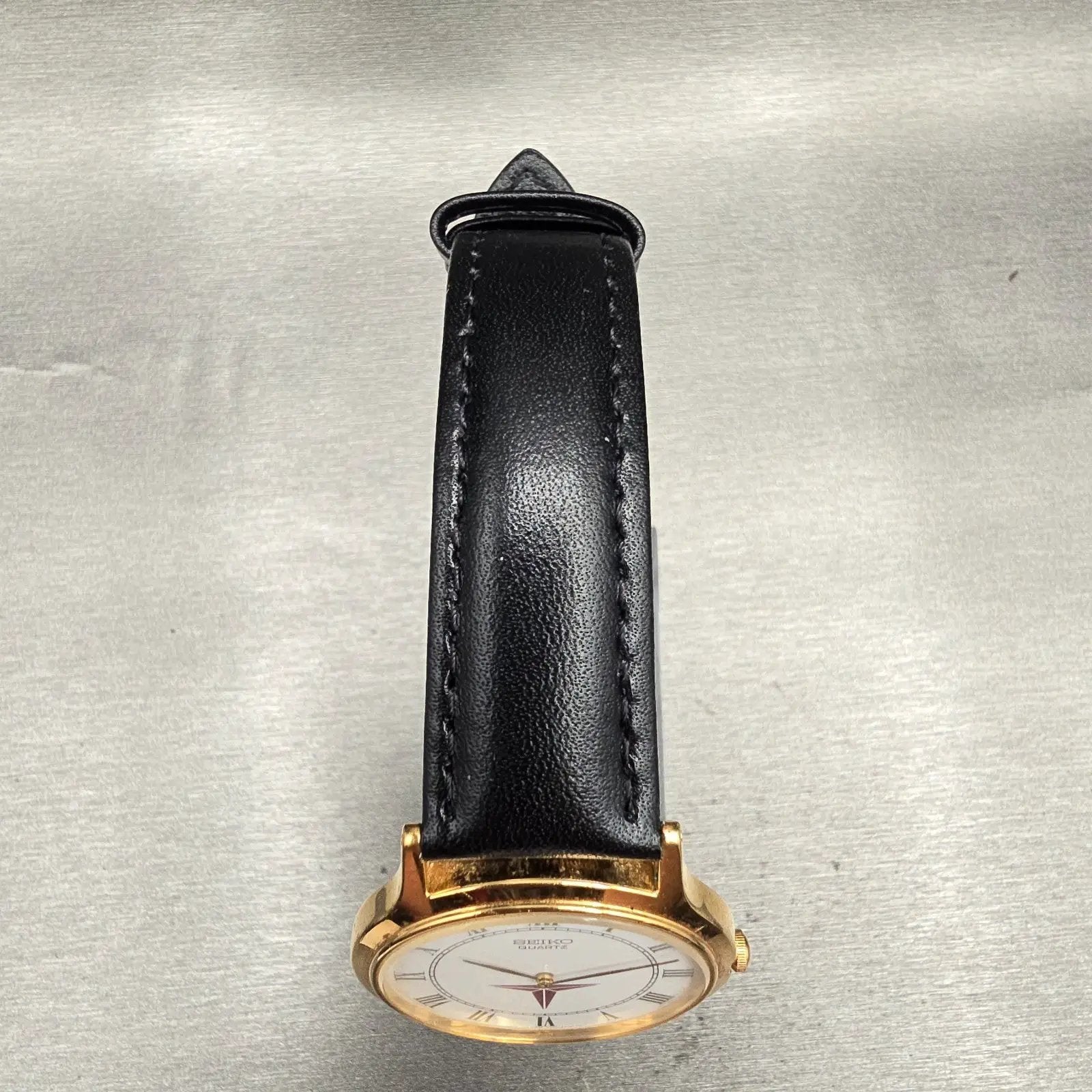 Seiko Watch Men 34mm White Dial Gold Tone Round V700-8A10 New Battery Vintage4