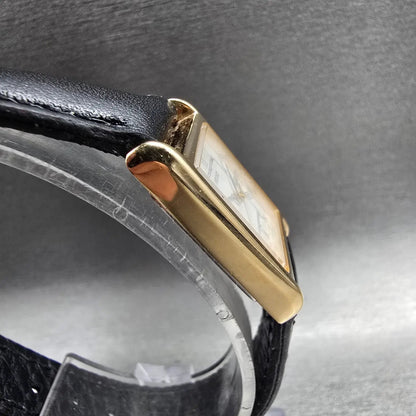 Seiko Tank Watch Women 18mm White Dial Gold Rectangle 1N01-0LK0 New Battery JP3