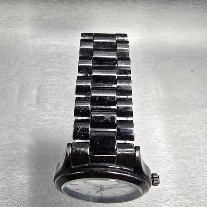 Seiko Alba Watch Men 34mm White Dial Black Tone Date Round 7N32-K004 New Battery4