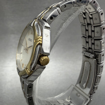 Seiko Watch Women 26mm Silver Dial Two Tone Date Round 7n820at0 New Battery2