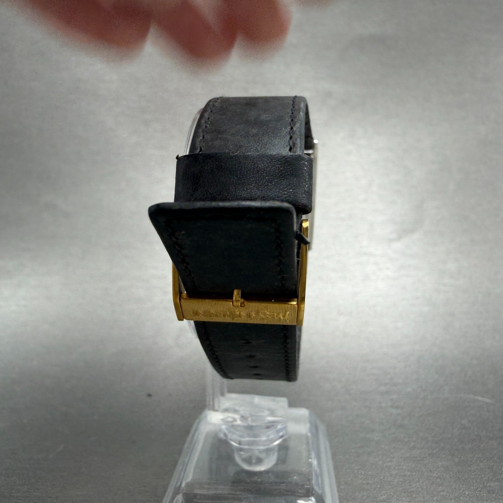 Yves Saint Laurent Tank Watch Men 23mm Silver Dial Two Tone Rectangle New Batt7