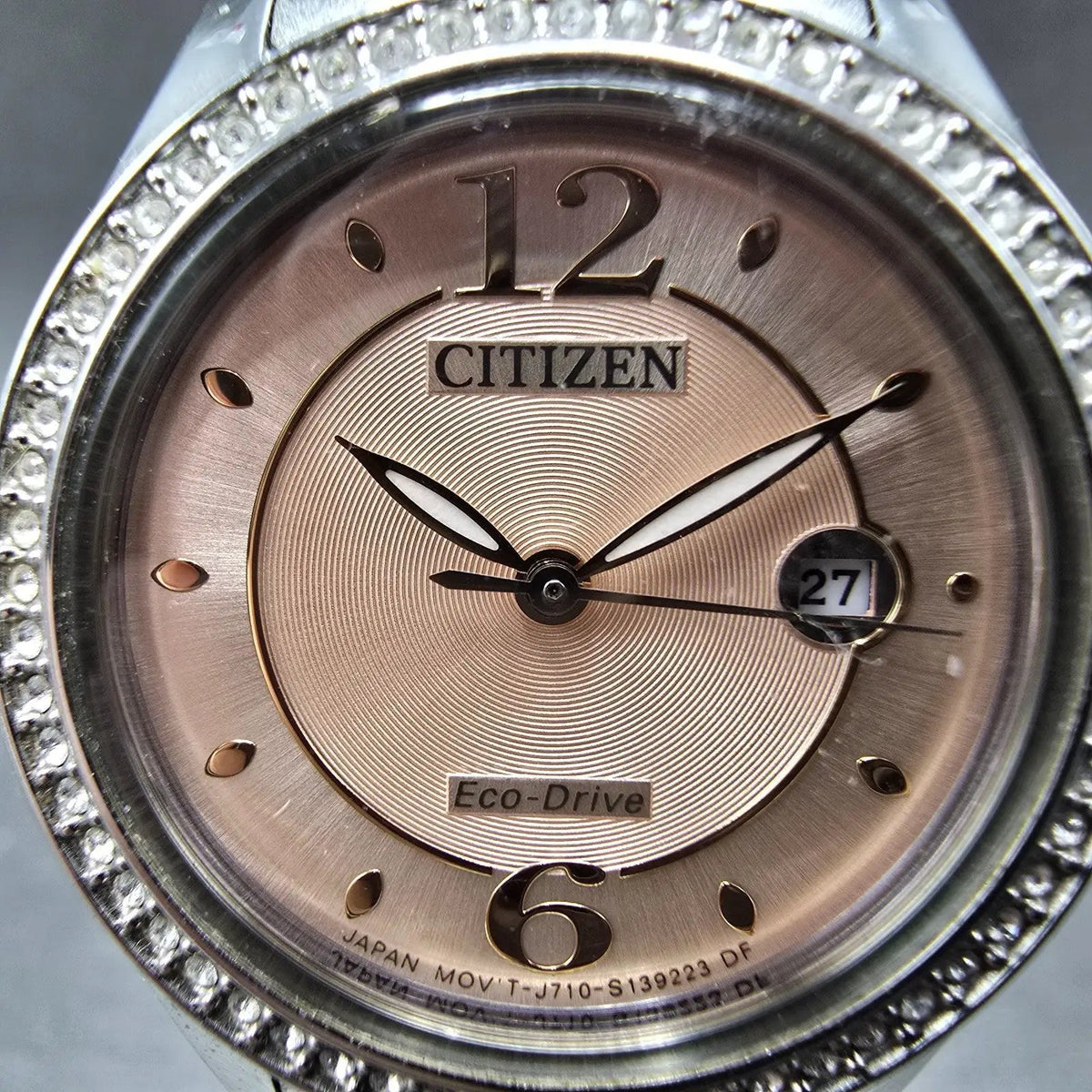 Citizen Silhouette Eco-Drive Watch Women 29mm Pink Dial Steel Date FE1140-86X JP1