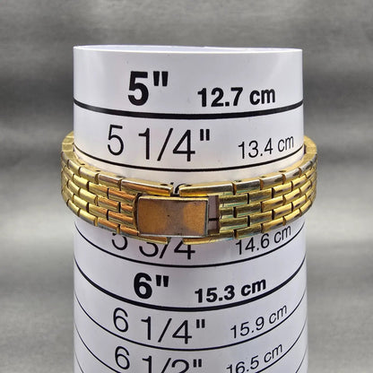 Seiko Watch Women 17mm Gold Dial Gold Tone Oval 1N00-5A39 New Battery Vintage9