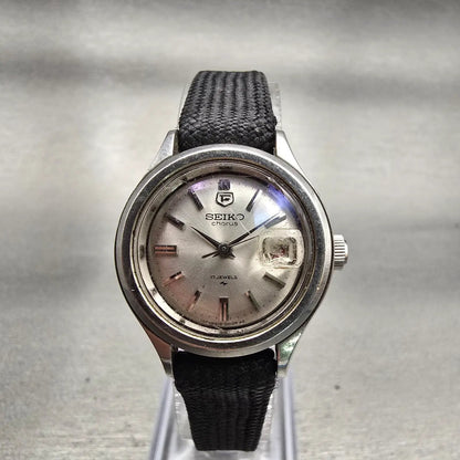 Seiko Chorus Watch Women 25mm Silver Dial Silver Tone Date 2118-0200 Manual Wind0
