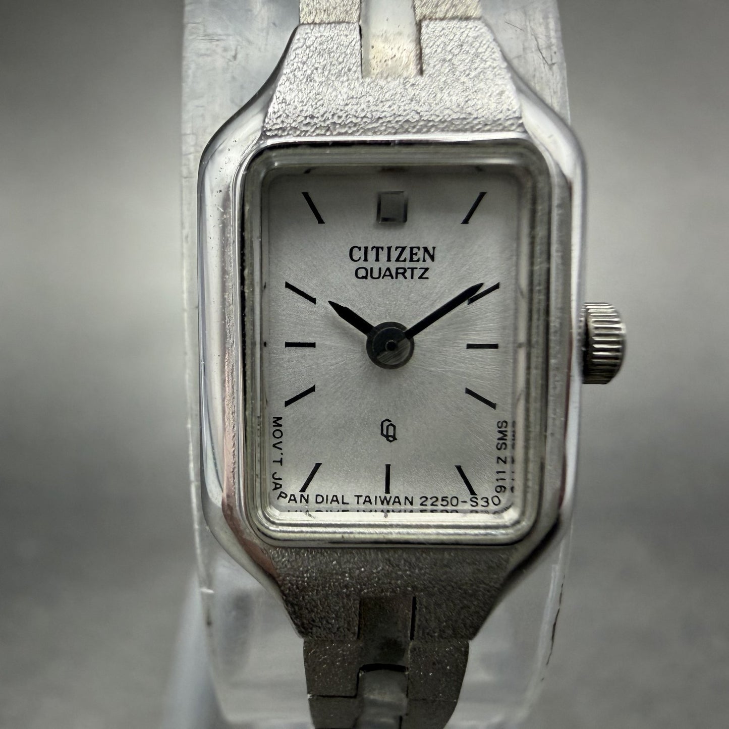 Citizen CQ Watch Women 13mm Silver Dial Silver Tone Rectangle New Battery NHJDS1