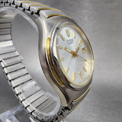 Citizen Watch Men 36mm Silver Dial Two Tone Date Round 2510-S011604 New Battery