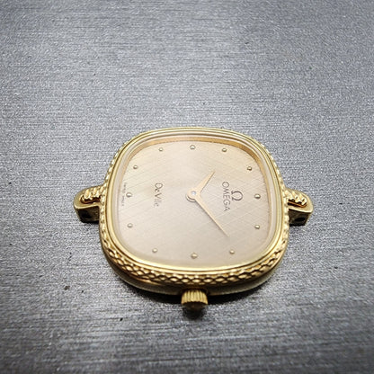 Omega De Ville Watch Women 21mm Gold Dial Gold Plated Cal 1375 591.0276 PARTS6