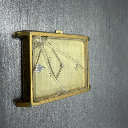 Wittnauer Tank Watch Men 25mm Champagne Dial Gold Tone Rectangle Vintage PARTS5