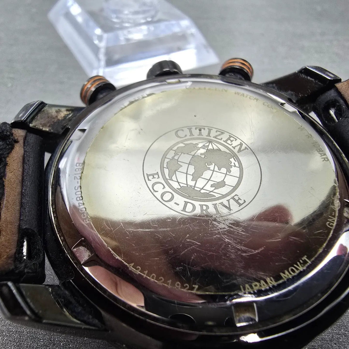 Citizen Eco-Drive Chronograph Dive Watch Men 45mm Gray Dial Black Tone Date Runs9