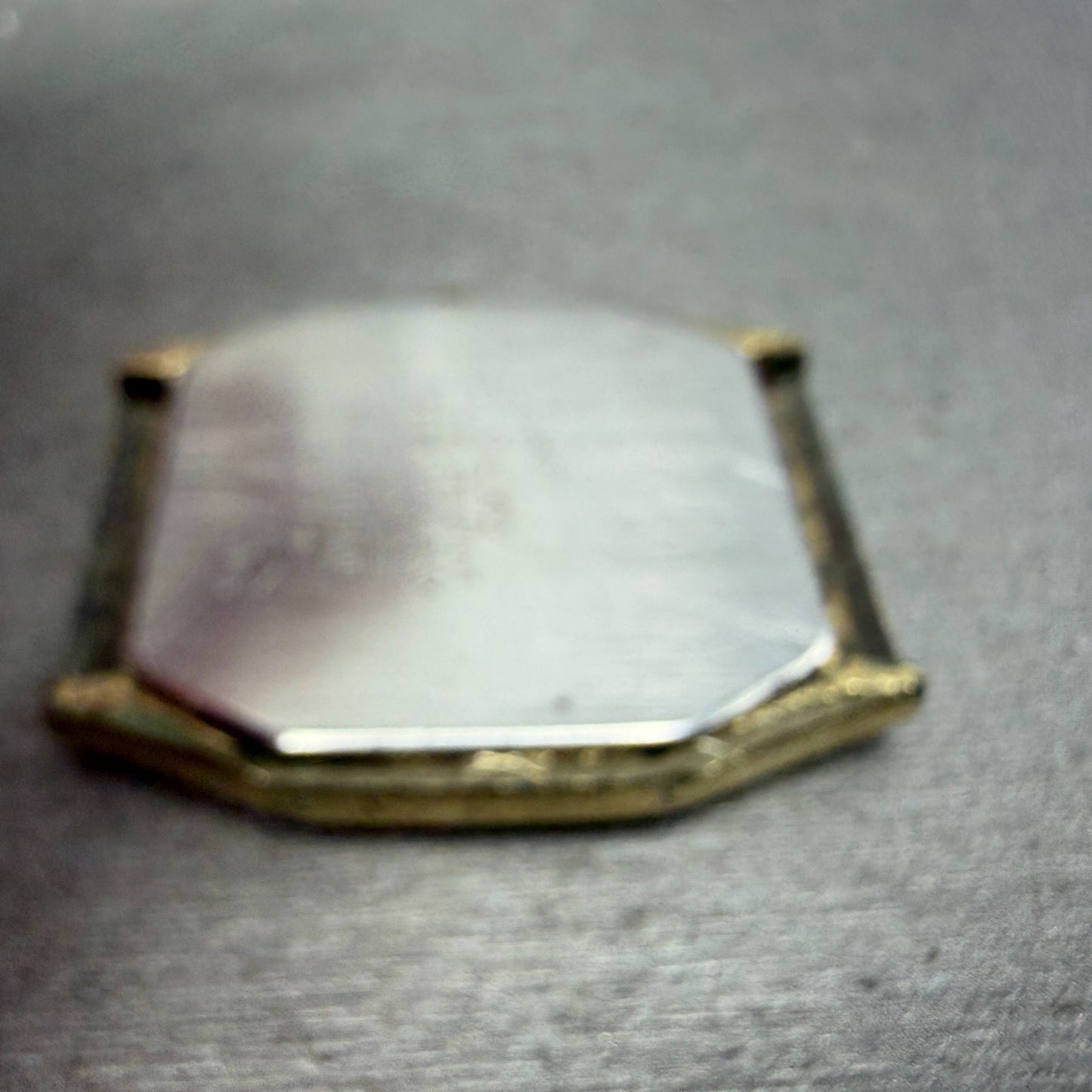 Seiko Tank Watch Men 28mm Champagne Dial Gold Tone Rectangle 7430-5089 PARTS11
